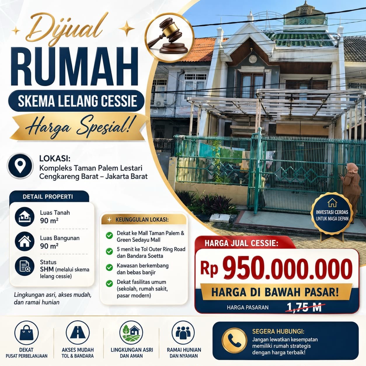 LELANG CESSIE RUMAH TAMAN PALEM CENGKARENG